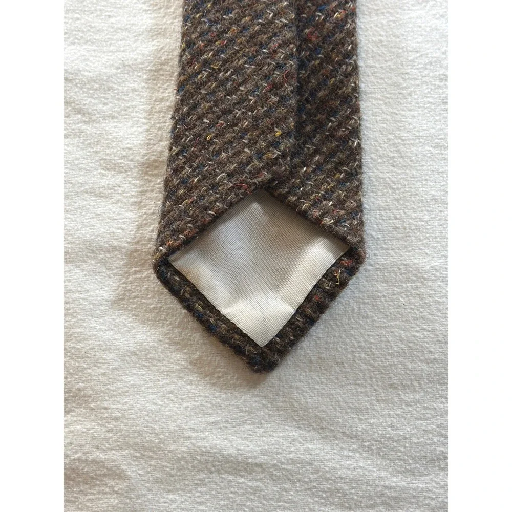 Vintage Brown Tweed Wool Necktie Multi Color Fleck RN 33535 Classic Tie